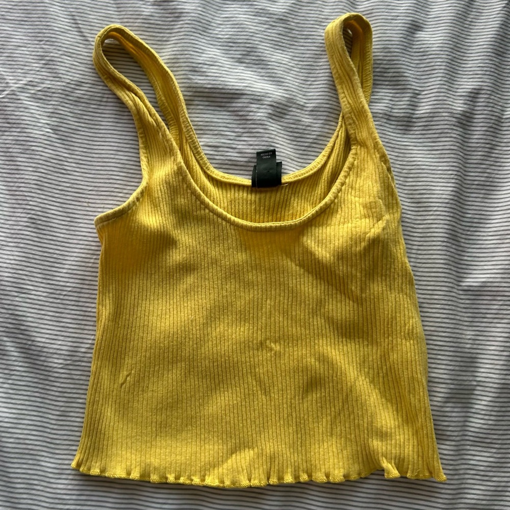 Wild Fable XS Yellow Ribbed Tank Top